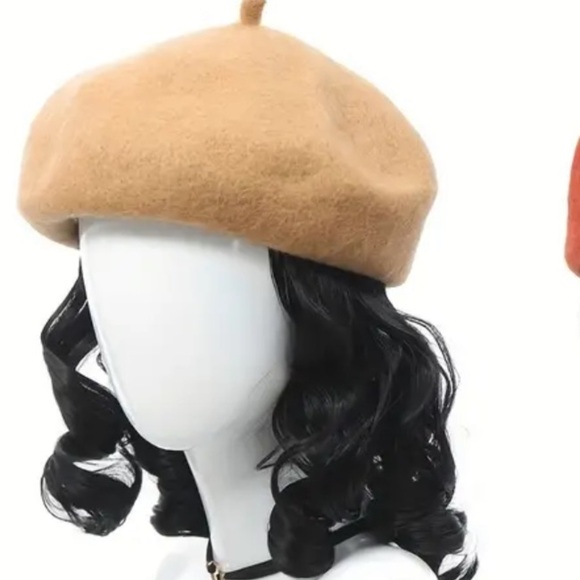 Women's Short Curly Beret Wig Synthetic Dark Brown